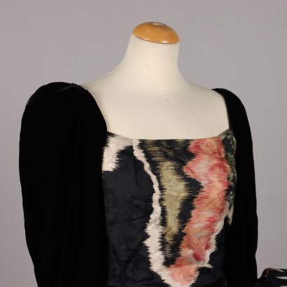 Vintage Silk and Velvet Dress