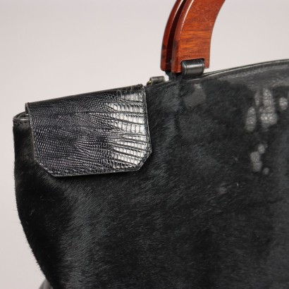 Vintage bag in leather and pony