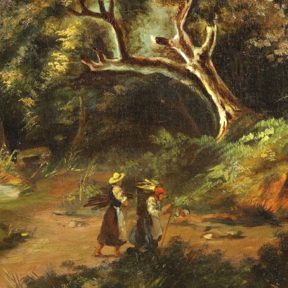 Dipinto Paesaggio con Fiume e Figure 1