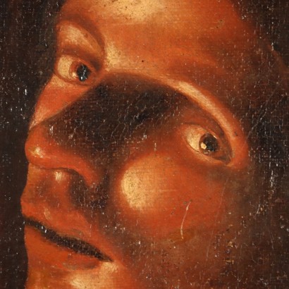 Gemälde eines jungen Mannes, der eine Pfeife anzündet