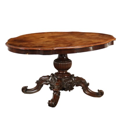 Antique Table Umbertino Walnut Italy XIX Century