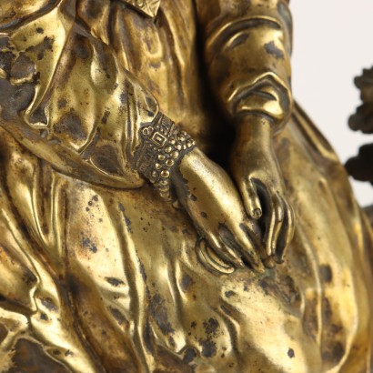 Uhr aus vergoldeter und brünierter Bronze