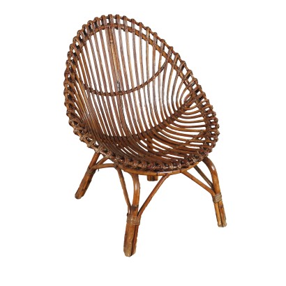 Vintage 1970s Bamboo Armchair Italy