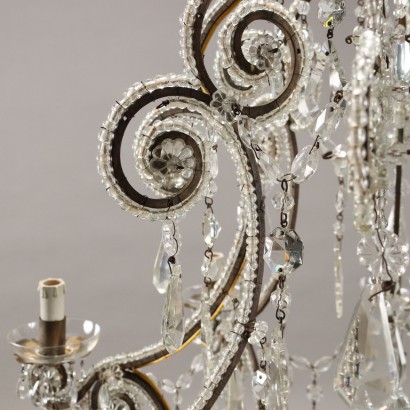 Metal and Glass Chandelier