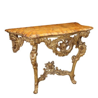 Barocchetto console with lacquered top