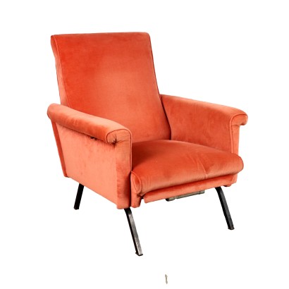 Vintage Sessel aus Metall und Samt Italien der 60er-70er Jahre