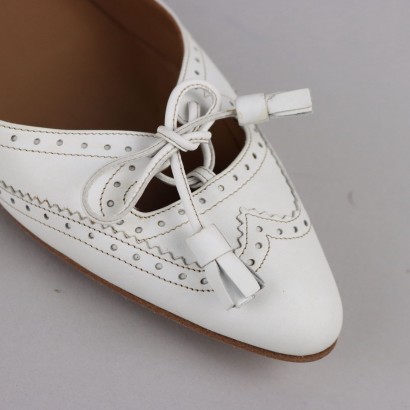 Ballerinas aus weißem Leder von Hermès
