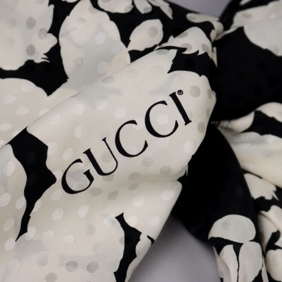 Gucci Foulard Vintage Bianco e Nero