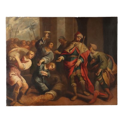 Antikes Gemälde Heiliges Subjekt Öl auf Leinwand des XVII Jhs