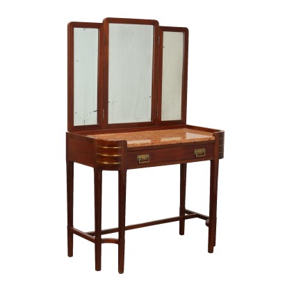 Antique Vanity Table Art Nouveau Mahogany Mirror XX Century