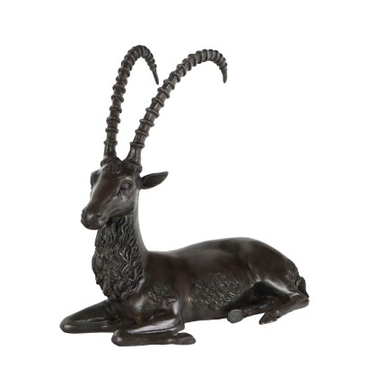 Antique Sculpture Bronze Ibex Italy XX Century