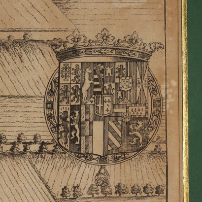 Acquaforte con Mappa di Racconigi 1726,Raconisium - Mappa di Racconigi,Acquaforte con Mappa di Racconigi 1726