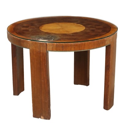 Vintage 1940s Coffee Table Walnut Exotic Wood Italy