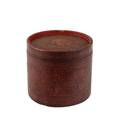 Antique Cylindrical Betel Holder Box Burma XIX Century