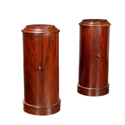 Pair of column bedside tables
