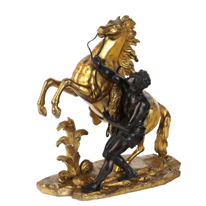 Antike Skulptur Dompteur mit Pferd von G. Coustou Frankreich '800