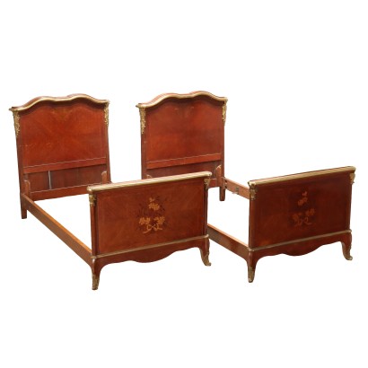 Pair of Baroque Style Bedside Tables, Pair of Baroque Style Beds