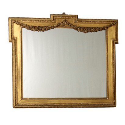 Antiker Spiegel mit Pastiglia Kunst Italien des XIX-XX Jhs