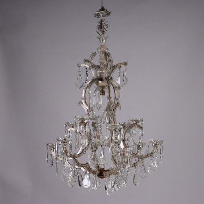 Antique Chandelier Maria Theresa Style Crystal Italy XX Century