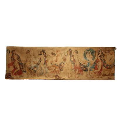 Großer Antiker Wandteppich mit Mythologischem Subjekt des XIX Jhs