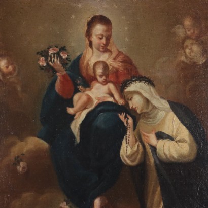 Dipinto Madonna con Bambino e Santa Ca,Madonna con Bambino e Santa Caterina d