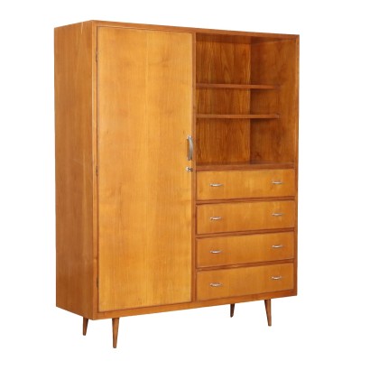 Vintage 1950s-60s Cabinet Ash Veneer with Drawers Italy