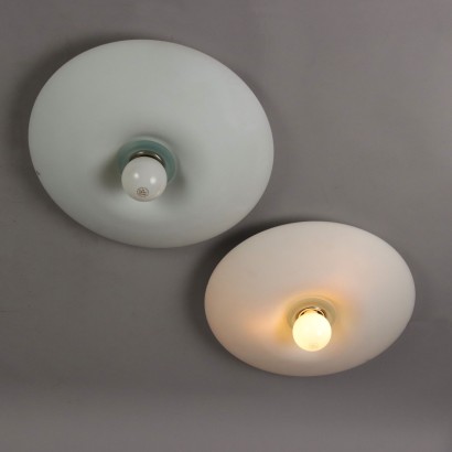 Lampes Vintage en Verre de Murano Aluminium Italie XIXe Siècle
