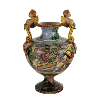 Antiker Vase aus Majolika Italien des XX Jhs