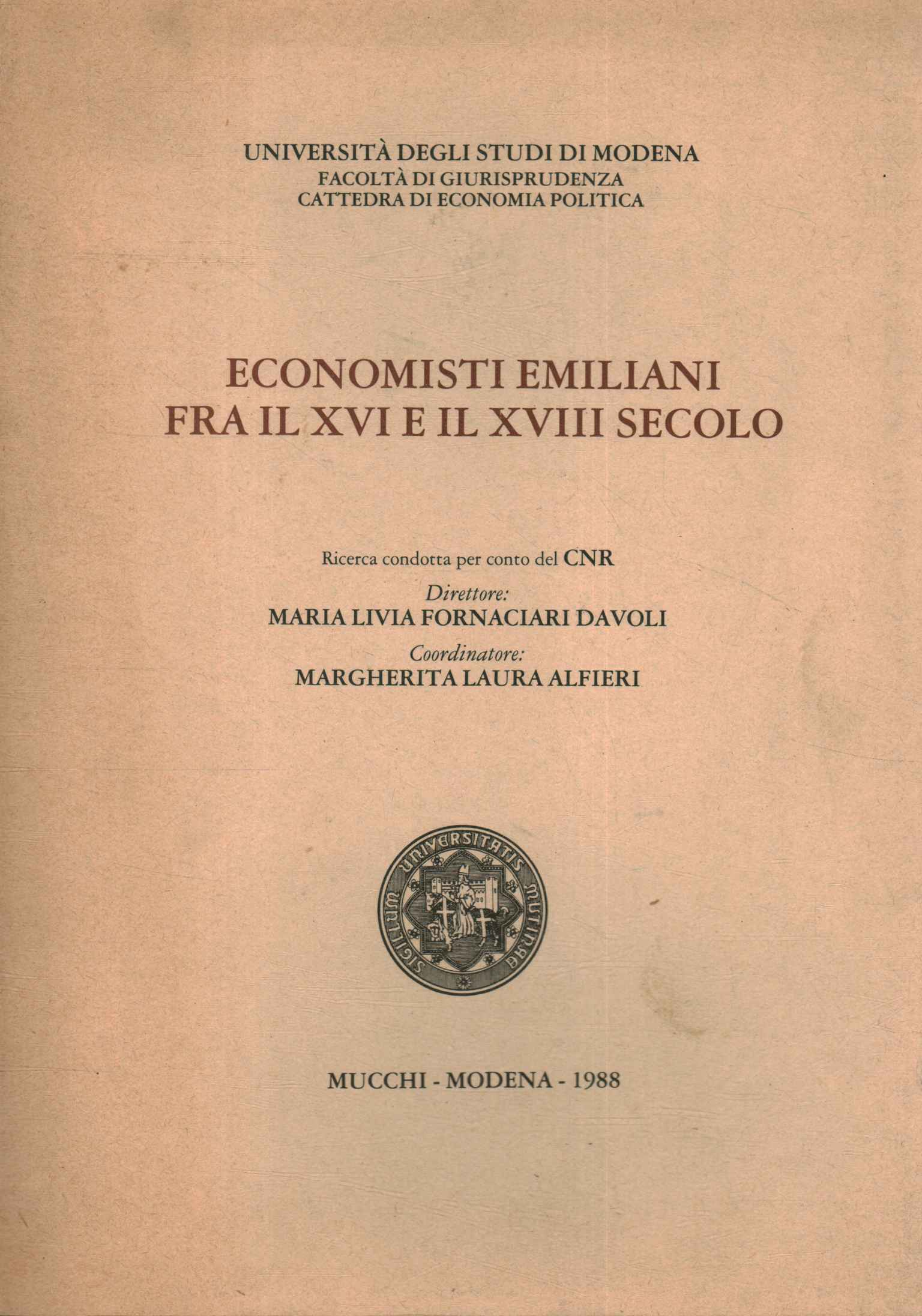 Emilianische Ökonomen zwischen dem 16. und 16. Jahrhundert