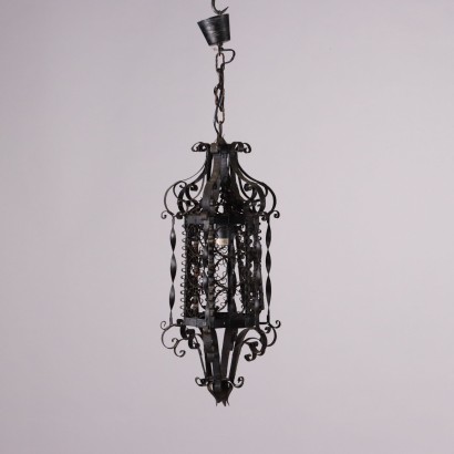 Antique Lantern Wrought Iron Italy XIX Century