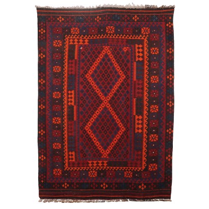 Antique Kilim Carpet Wool Thin Knot Iran 111 x 83 In