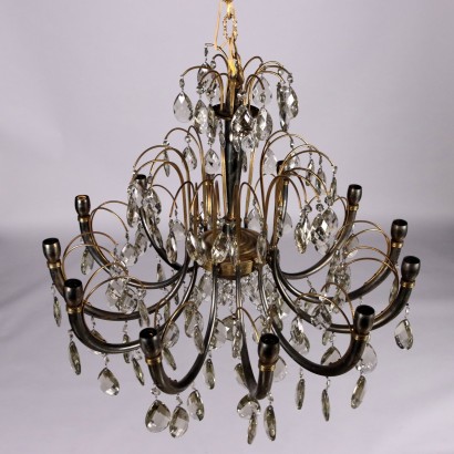 Brass and Crystal Chandelier