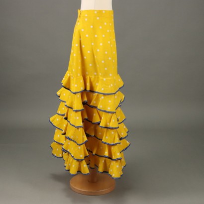 Falda Vintage Amarilla con Volantes