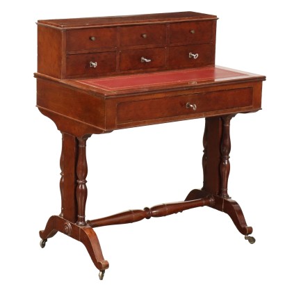 Antique Writing Desk Mahogany Drawers England XX Century