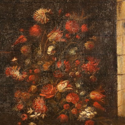 Cuadro de bodegones con flores y frutos,Bodegón con flores y frutos