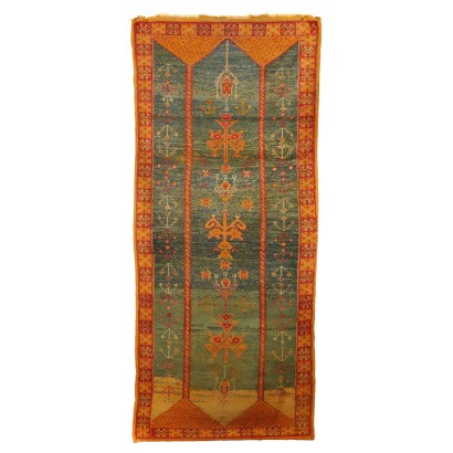 Antique Agadir Carpet Wool Thin Knot Morocco 87 x 39 In