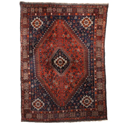 Antique Shiraz Carpet Wool Heavy Knot Iran 119 x 88 In