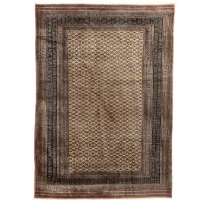 Antique Bukhara Carpet Cotton Wool Thin Knot Pakistan 103 x 75 In