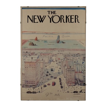 Póster de portada del New Yorker de Saul Steinberg