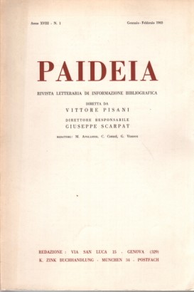 Paideia. Anno XVIII, 1963. Volumi 4
