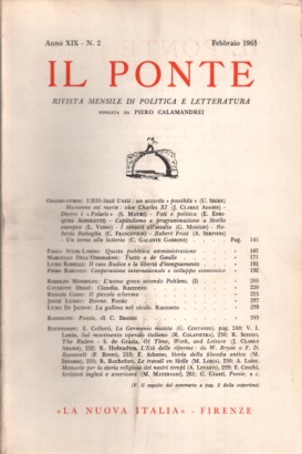 Il Ponte, anno XIX, 1963 (7 fascicoli)