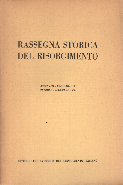 Revue d'histoire du Risorgimento année LIII fasc, AA.VV.