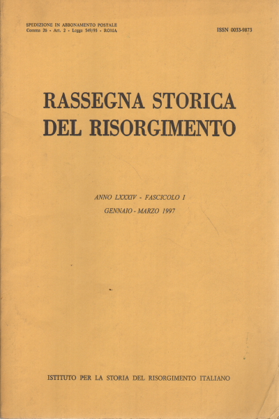 Revue historique du Risorgimento année LXXXIV, AA.VV.