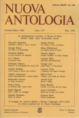 Nuova Antologia, Anno 127°, Gennaio-Marzo1992, Vol. 567° - Fasc. 2181