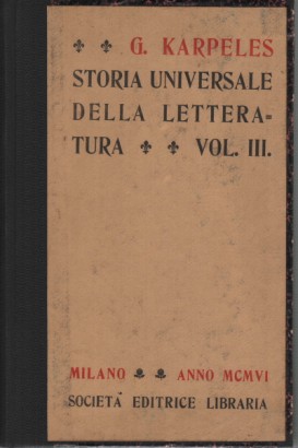 Storia universale della Letteratura (volume 3)