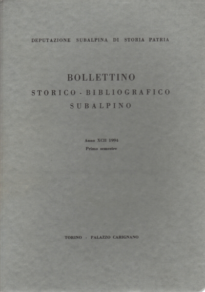 Subalpine historical-bibliographic bulletin Year XC, AA.VV.