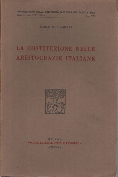 Die Verfassung in den italienischen Aristokratien, Carlo Mengarelli