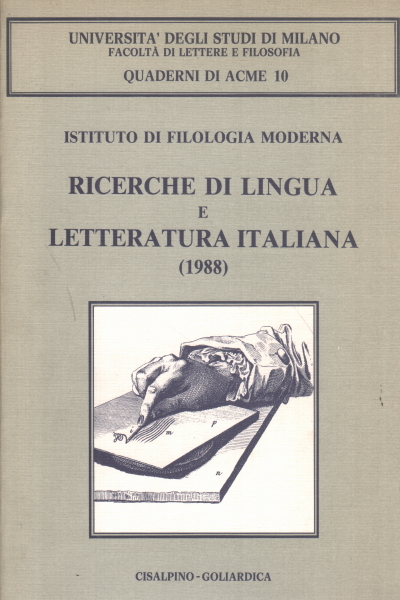 Recherches de langue et littérature italiennes (1988), AA.VV.