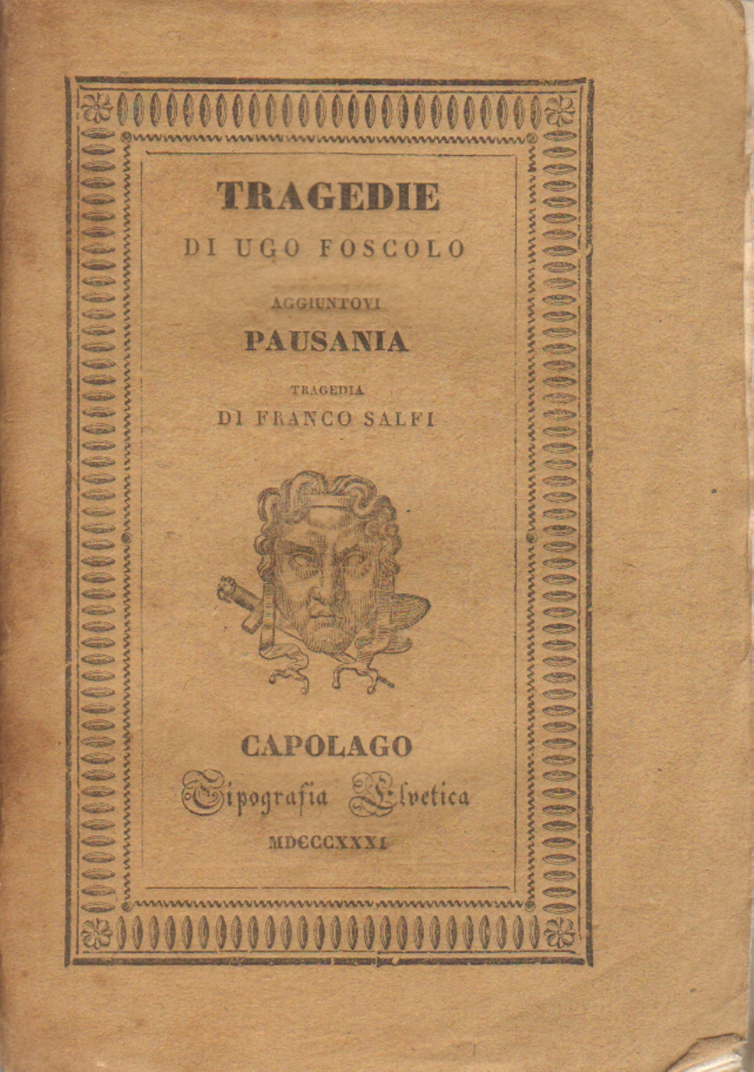 Tragédies ajouté Pausania tragedia di Franco S, Ugo Foscolo Franco Salfi