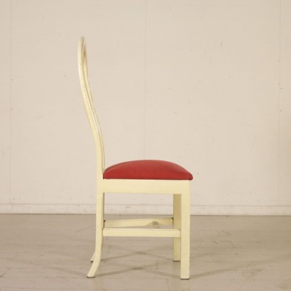 Gruppe von 4 Stühlen Holz Italien 1950er